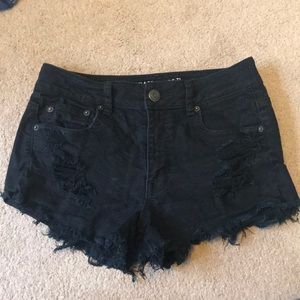 black high waisted shorts